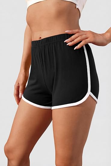 2-Pack Women Cotton-Feel Athletic Shorts