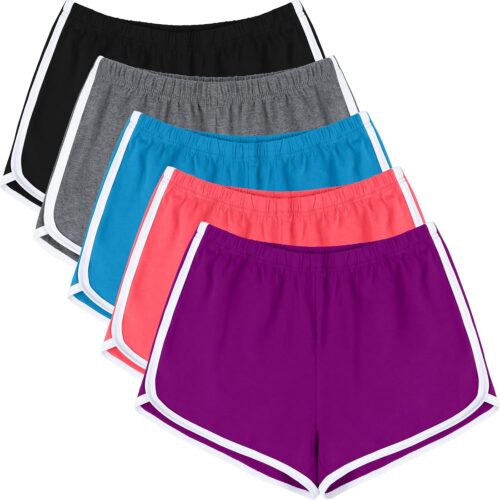 5-Pack Women Soft Athletic Shorts